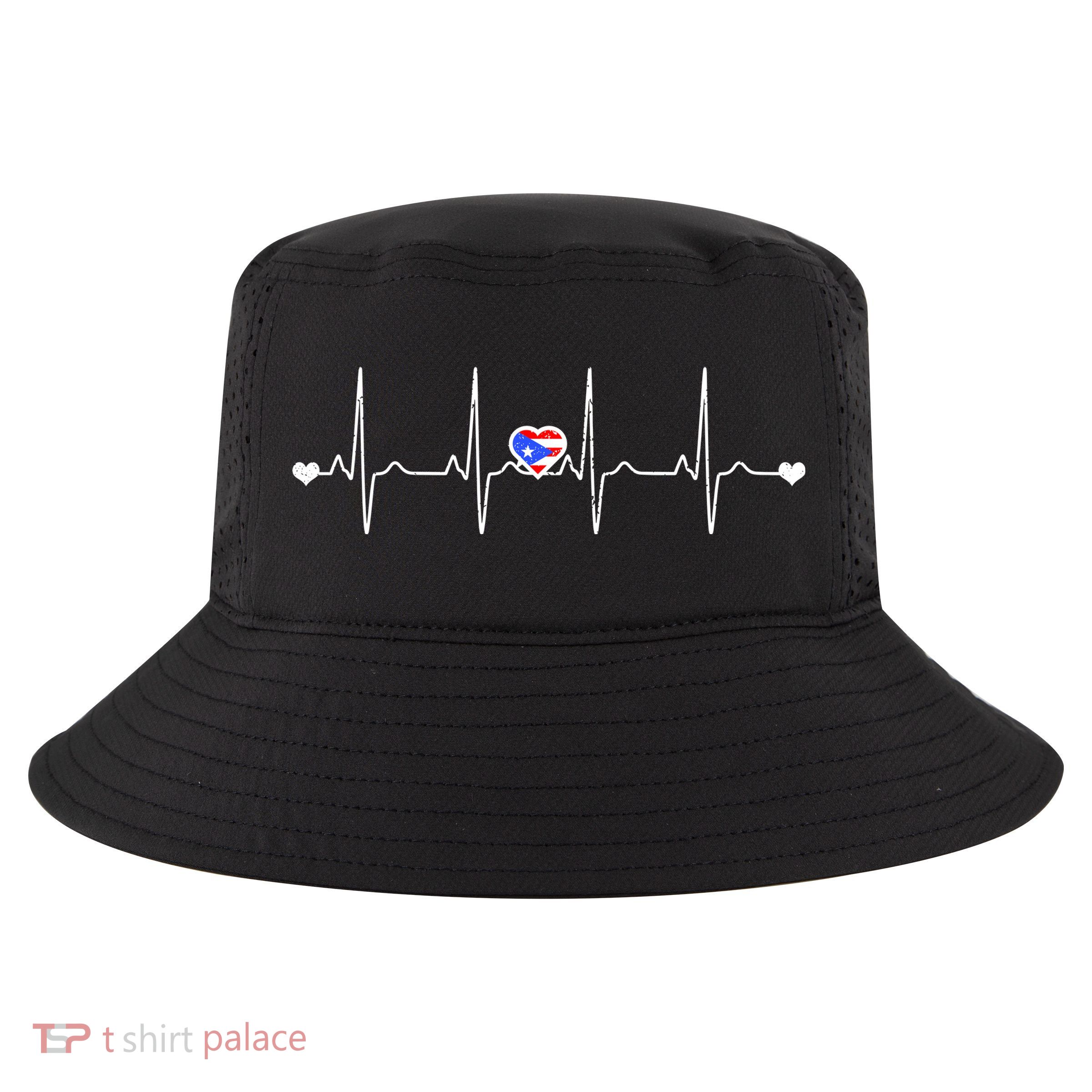 Puerto Rico Heartbeat Pulse Cool Comfort Performance Bucket Hat