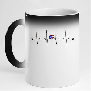 Puerto Rico Heartbeat Pulse 11oz Black Color Changing Mug