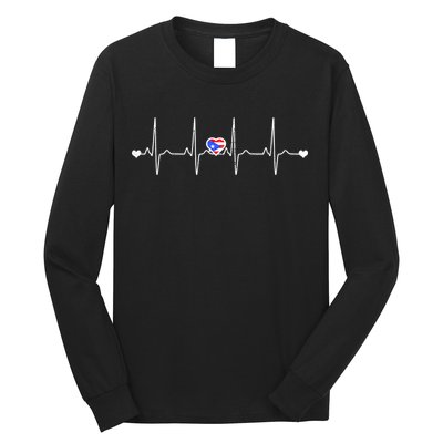 Puerto Rico Heartbeat Pulse Long Sleeve Shirt