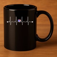 Puerto Rico Heartbeat Pulse 11oz C Handle Ceramic Mug