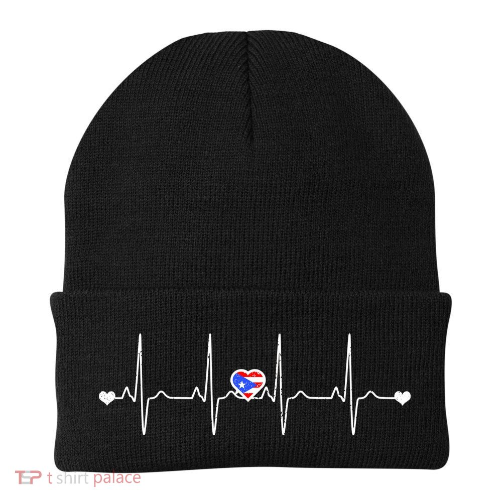 Puerto Rico Heartbeat Pulse Beanie