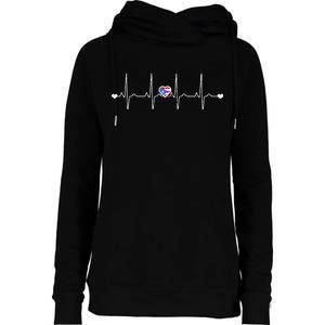 Puerto Rico Heartbeat Pulse Womens Funnel Neck Pullover Hood