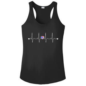 Puerto Rico Heartbeat Pulse Ladies PosiCharge Competitor Racerback Tank