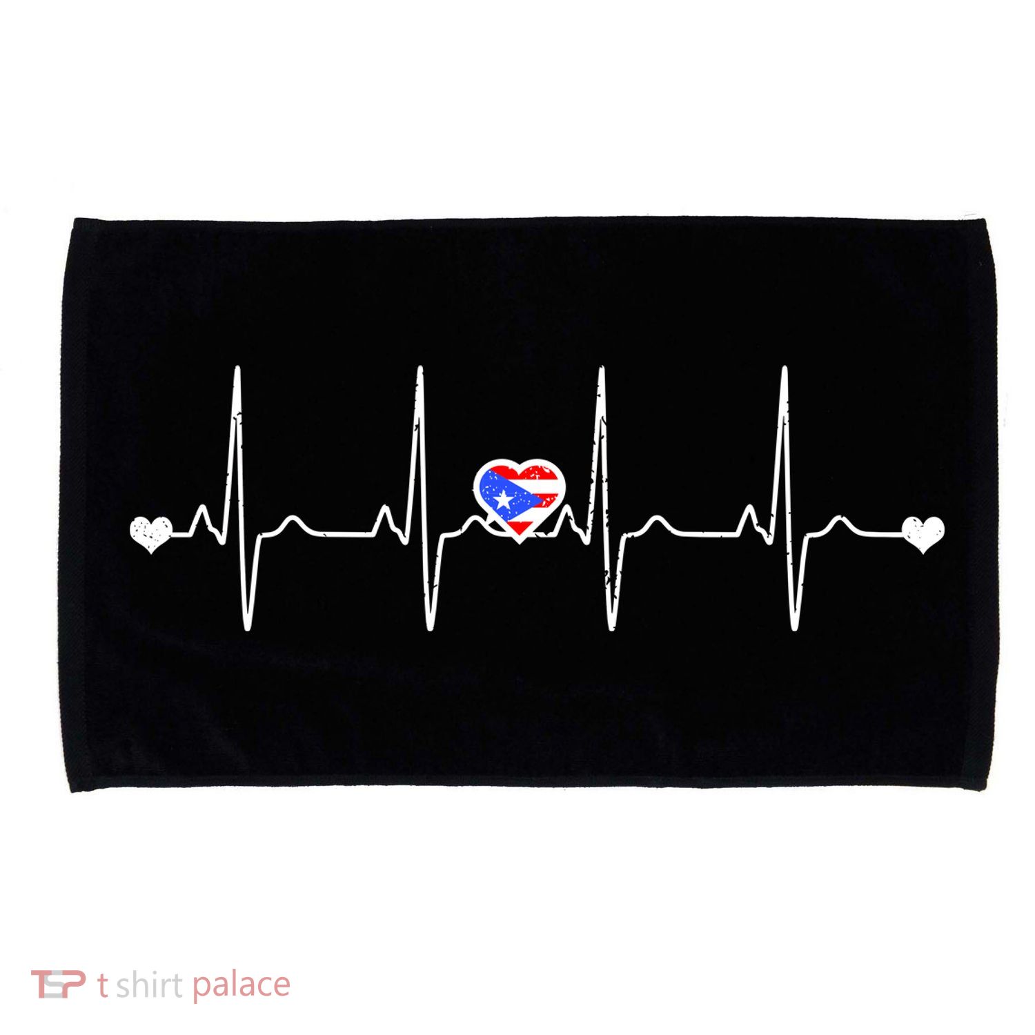 Puerto Rico Heartbeat Pulse Microfiber Hand Towel
