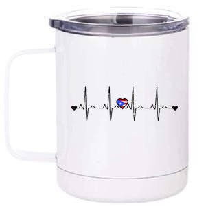 Puerto Rico Heartbeat Pulse 12 oz Stainless Steel Tumbler Cup