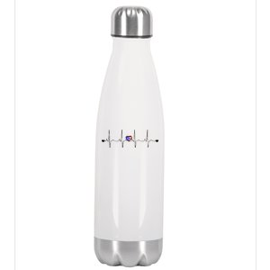 Puerto Rico Heartbeat Pulse Stainless Steel Insulated Water Bottle