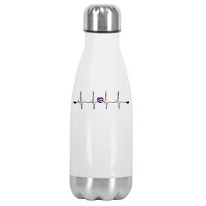 Puerto Rico Heartbeat Pulse Stainless Steel Insulated Water Bottle