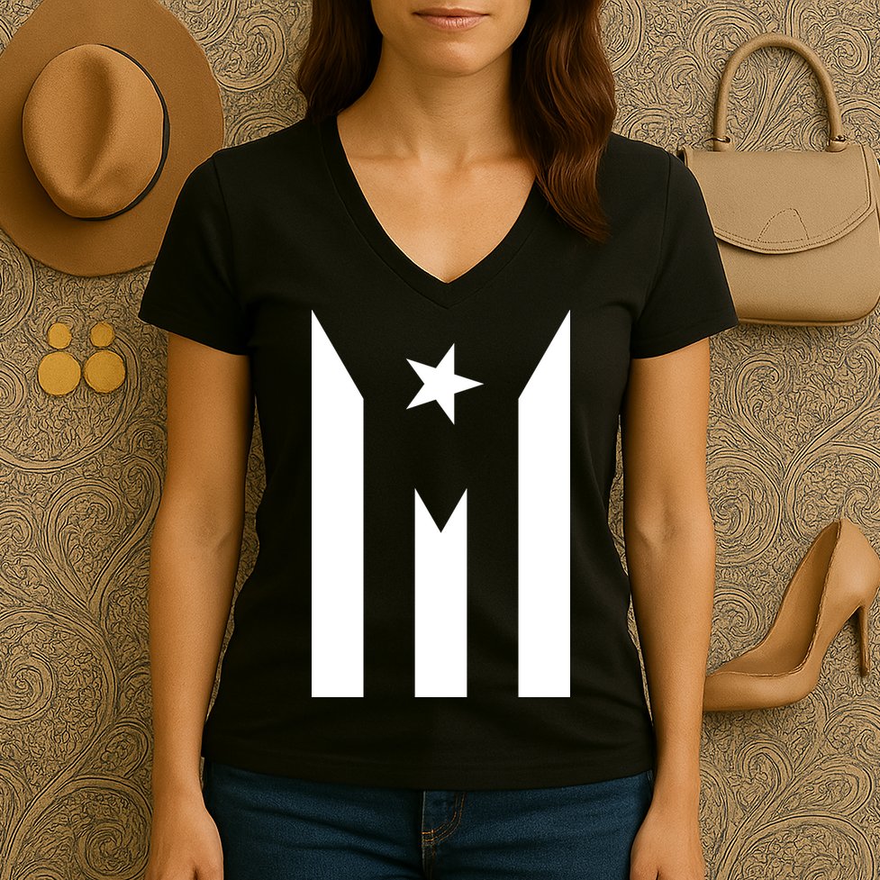 Puerto Rico Resiste Boricua Flag Se Levanta Women's V-Neck T-Shirt