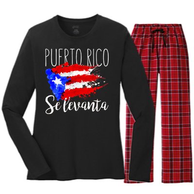 Puerto Rico Se Levanta Women's Long Sleeve Flannel Pajama Set 