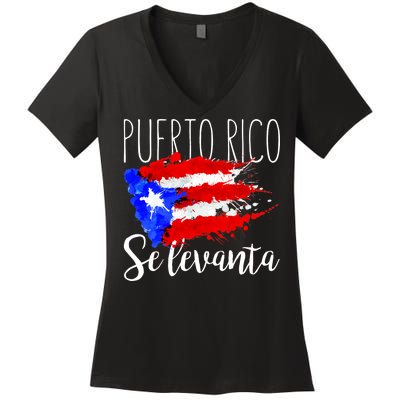 Puerto Rico Se Levanta Women's V-Neck T-Shirt