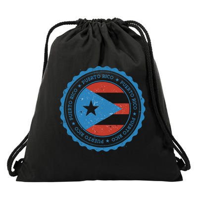 Puerto Rico Seal Drawstring Bag