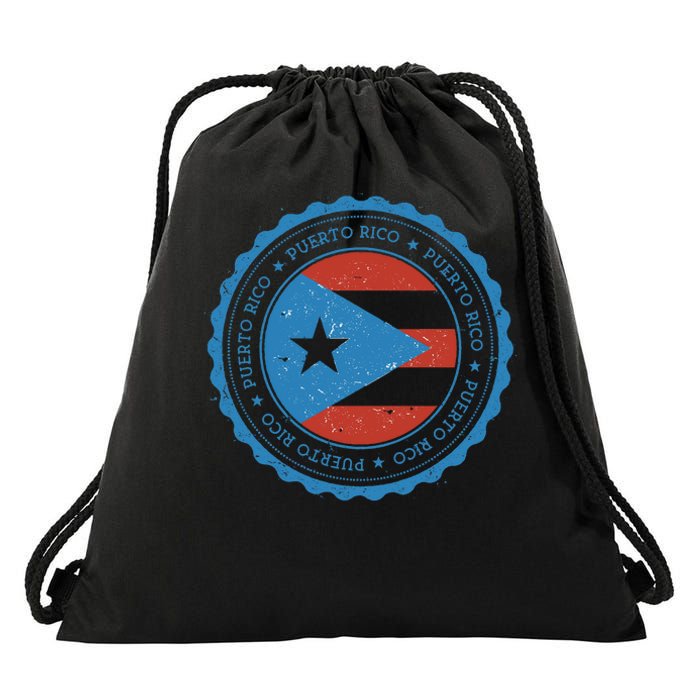 Puerto Rico Seal Drawstring Bag