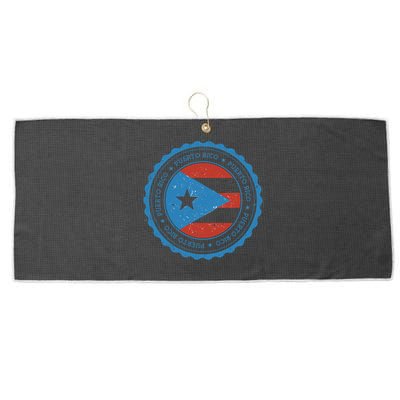 Puerto Rico Seal Large Microfiber Waffle Golf Towel