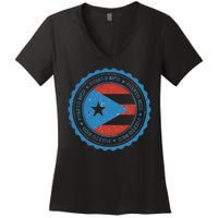 Puerto Rico Seal Women's V-Neck T-Shirt