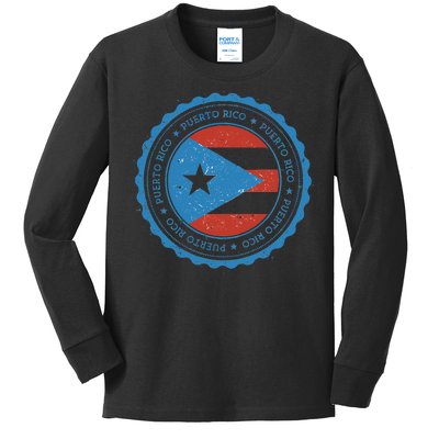 Puerto Rico Seal Kids Long Sleeve Shirt