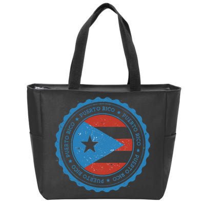 Puerto Rico Seal Zip Tote Bag