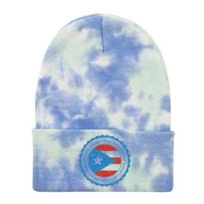 Puerto Rico Seal Tie Dye 12in Knit Beanie