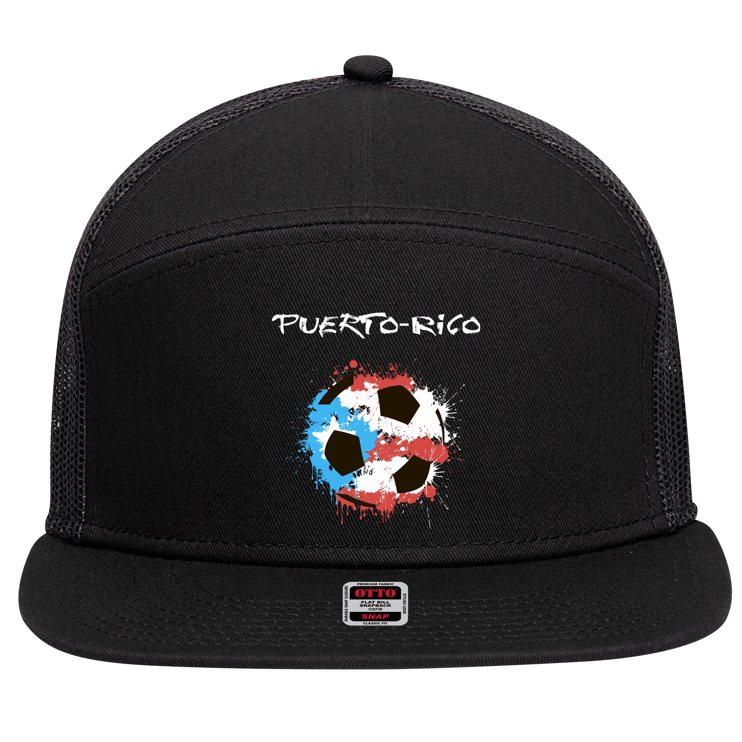 Puerto Rico Soccer 7 Panel Mesh Trucker Snapback Hat