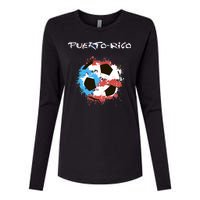 Puerto Rico Soccer Womens Cotton Relaxed Long Sleeve T-Shirt