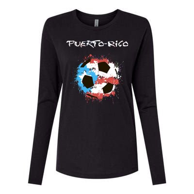 Puerto Rico Soccer Womens Cotton Relaxed Long Sleeve T-Shirt