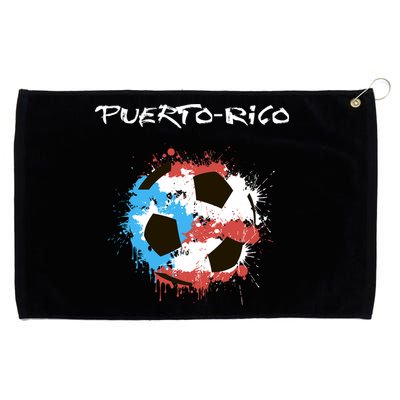 Puerto Rico Soccer Grommeted Golf Towel