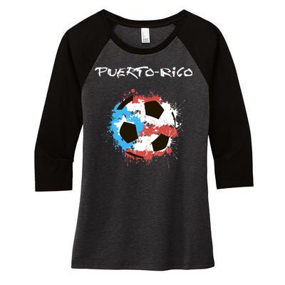 Puerto Rico Soccer Women's Tri-Blend 3/4-Sleeve Raglan Shirt