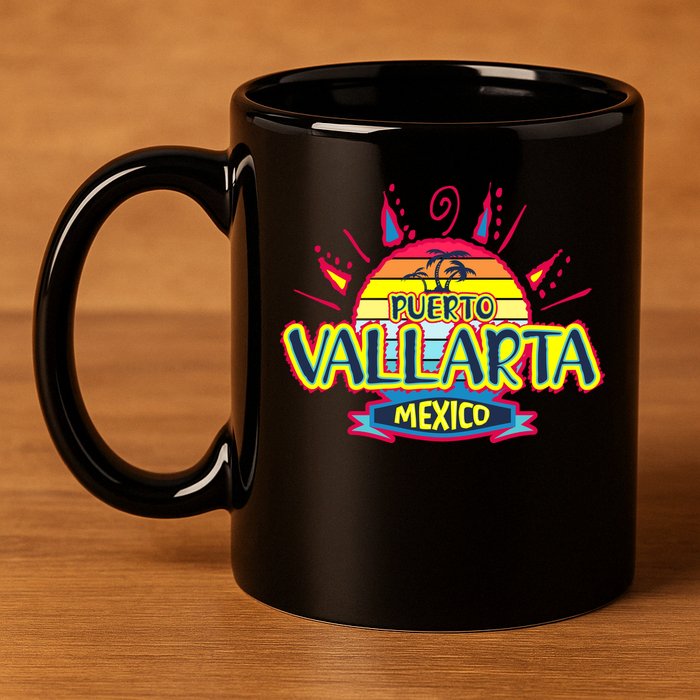 Puerto Vallarta 11oz C Handle Ceramic Mug
