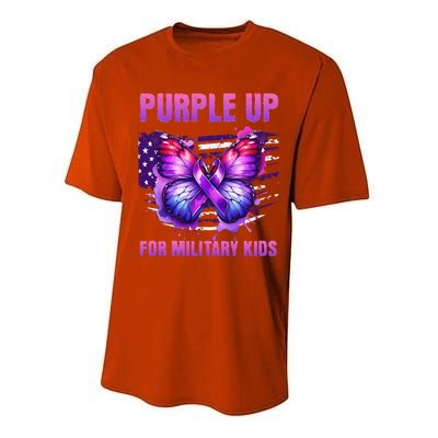 Purple Up For Military Military Child Month Usa Flag Performance Sprint T-Shirt