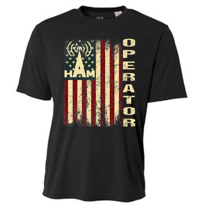 Patriotic USA Flag Ham Radio Amateur Radio Operator Cooling Performance Crew T-Shirt