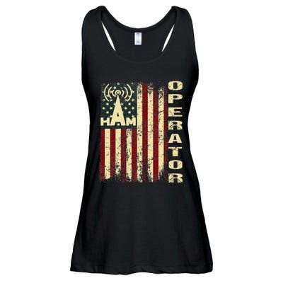 Patriotic USA Flag Ham Radio Amateur Radio Operator Ladies Essential Flowy Tank