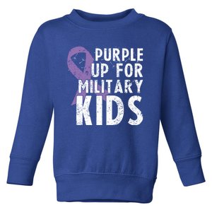 Purple Up For Military Gift Month For Military Cute Gift Toddler Sweatshirt