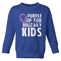 Purple Up For Military Gift Month For Military Cute Gift Toddler Sweatshirt