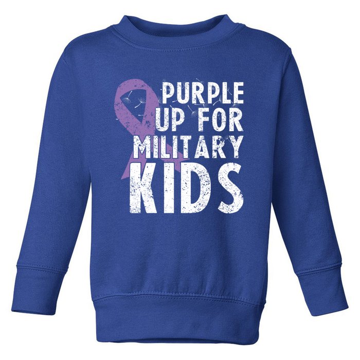 Purple Up For Military Gift Month For Military Cute Gift Toddler Sweatshirt