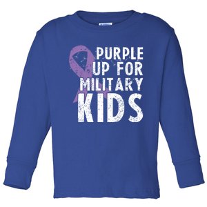 Purple Up For Military Gift Month For Military Cute Gift Toddler Long Sleeve Shirt