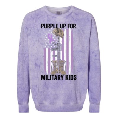 Purple Up For Military Day Month Of The Military Gift Colorblast Crewneck Sweatshirt