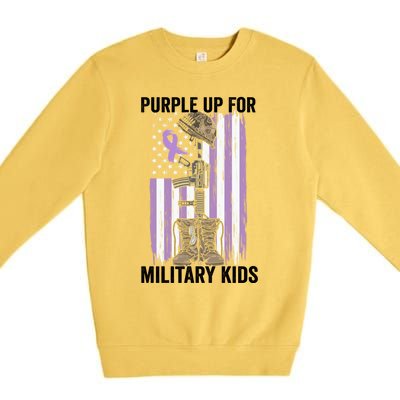 Purple Up For Military Day Month Of The Military Gift Premium Crewneck Sweatshirt