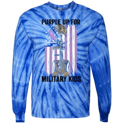 Purple Up For Military Day Month Of The Military Gift Tie-Dye Long Sleeve Shirt