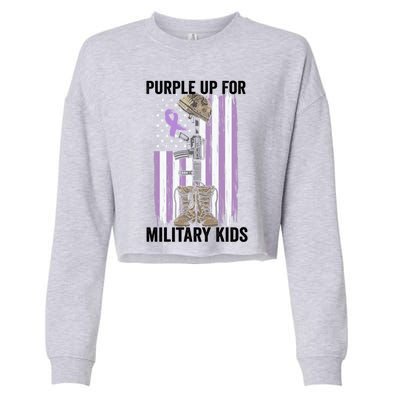 Purple Up For Military Day Month Of The Military Gift Cropped Pullover Crew