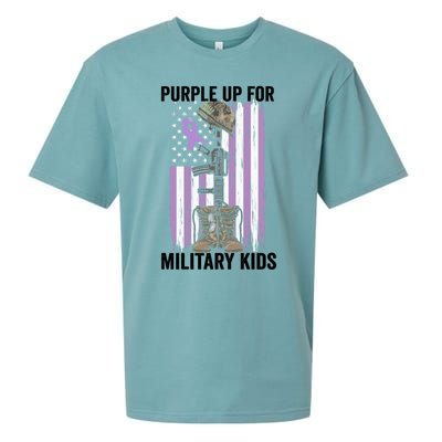 Purple Up For Military Day Month Of The Military Gift Sueded Cloud Jersey T-Shirt