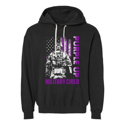 Purple Up For Military Child Month Garment-Dyed Fleece Hoodie