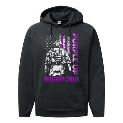 Purple Up For Military Child Month Performance Fleece Hoodie