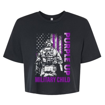 Purple Up For Military Child Month Bella+Canvas Jersey Crop Tee