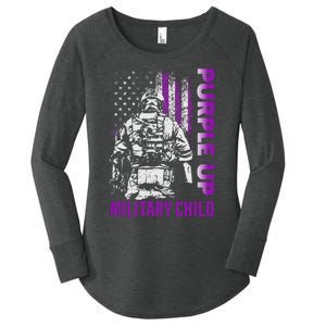 Purple Up For Military Child Month Women's Perfect Tri Tunic Long Sleeve Shirt