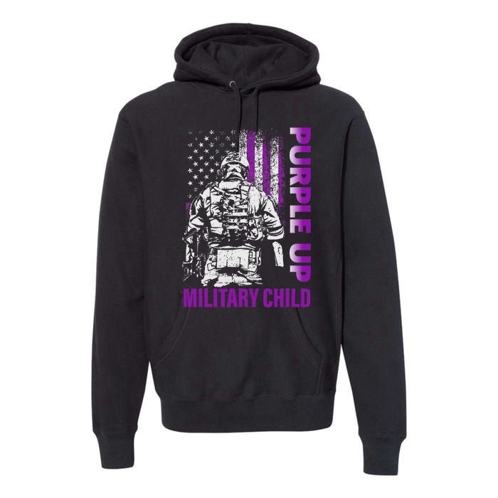 Purple Up For Military Child Month Premium Hoodie