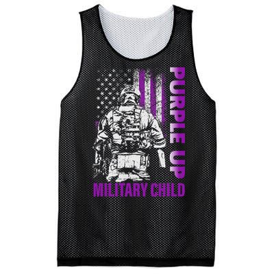 Purple Up For Military Child Month Mesh Reversible Basketball Jersey Tank