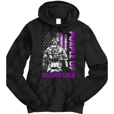 Purple Up For Military Child Month Tie Dye Hoodie