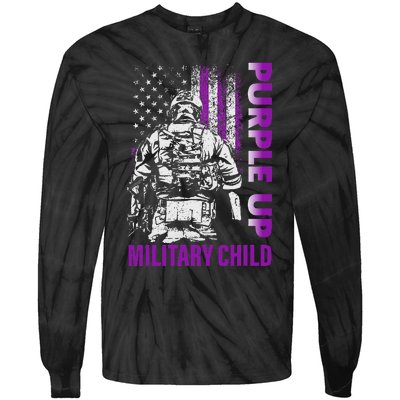 Purple Up For Military Child Month Tie-Dye Long Sleeve Shirt