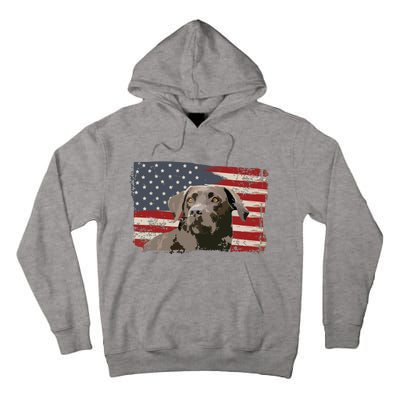 Patriotic USA Flag Black Labrador Gift For Lab Owners Tall Hoodie