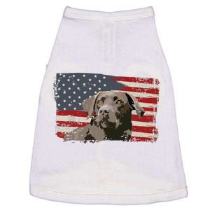 Patriotic USA Flag Black Labrador Gift For Lab Owners Doggie Tank