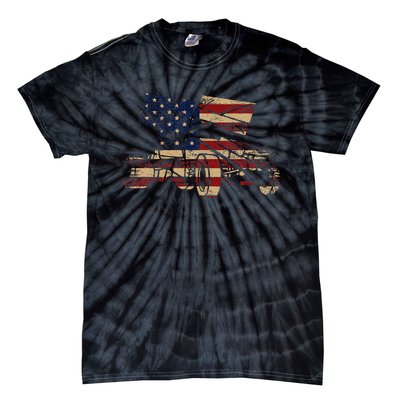 Patriotic USA Flag Sprint Car Dirt Track Racing Lover Tie-Dye T-Shirt